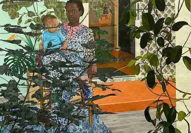 Njideka Akunyili Crosby Still You Bloom in This Land of No Gardens collage painting