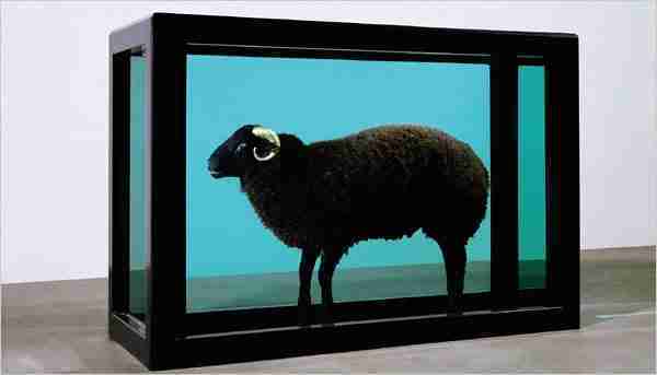 Damien Hirst - Black Sheep with Golden Horns