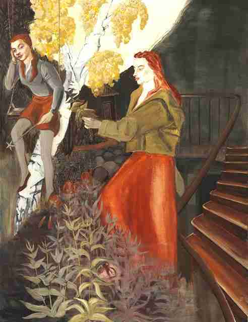 Rosa Loy, Dreaming, symbolic painting from the New Leipzig School