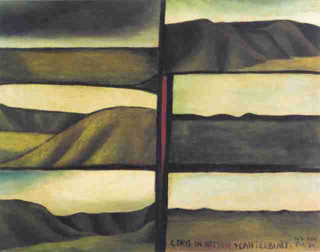 Colin McCahon, landscape, language and spiritual abstraction Painting by Colin McCahon combining New Zealand landscape, language and spiritual inquiry