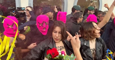 Pussy Riot and FEMEN protest performance at the Venice Biennale 2026