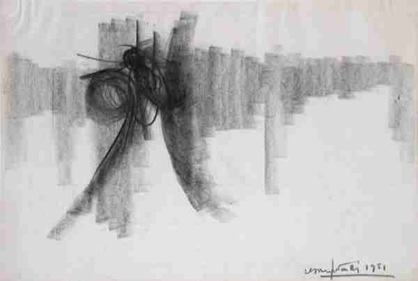 Cesare Peverelli, Untitled, 1951. Pencil on paper, 31.7 × 21.5 cm. Luca Crippa Collection, Seregno.